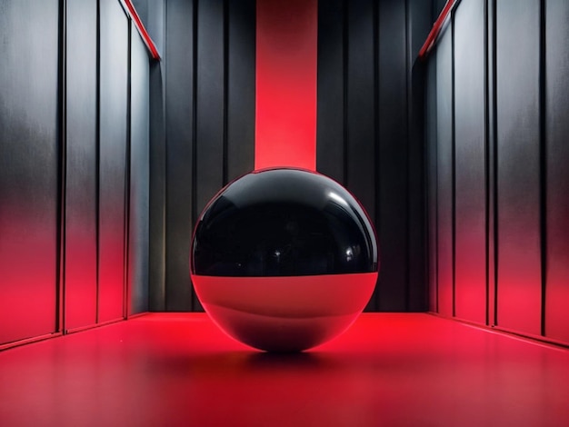 Photo red ball in red room background photo