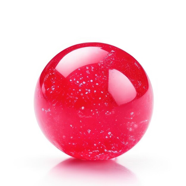 A red ball with a red dot on it