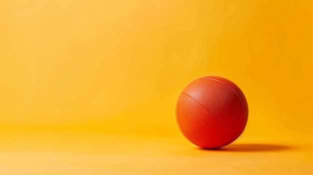 Photo red ball on yellow surface