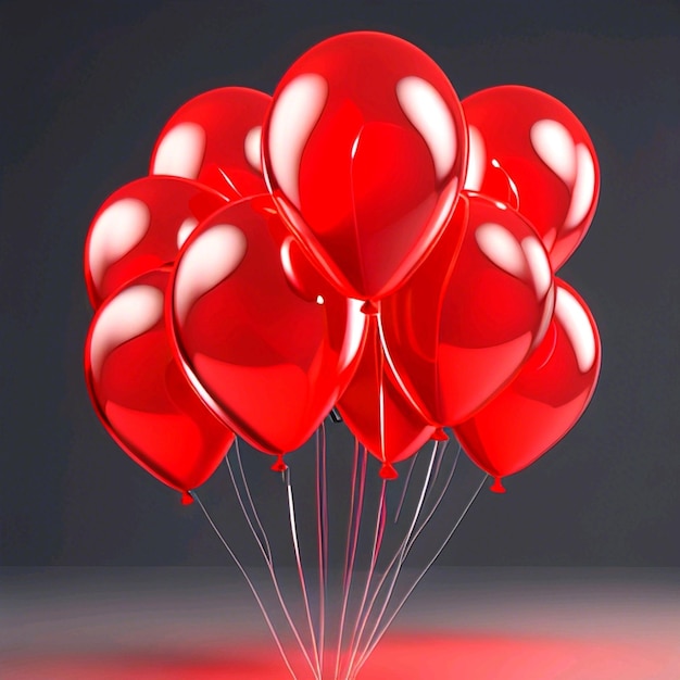Photo red balloon isolated on a transparent background party decoration for celebrations and birthday