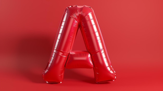 A red balloon in the shape of the letter A