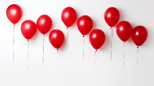 Photo red balloons on a white background