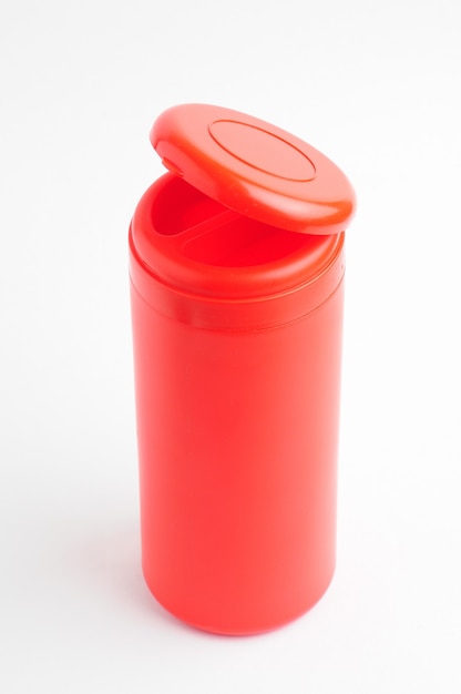 Red barrel on isolated white
