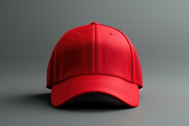 Photo red baseball cap baseball cap on gray background hat red cap hat mockup space for logo and emblem clothes