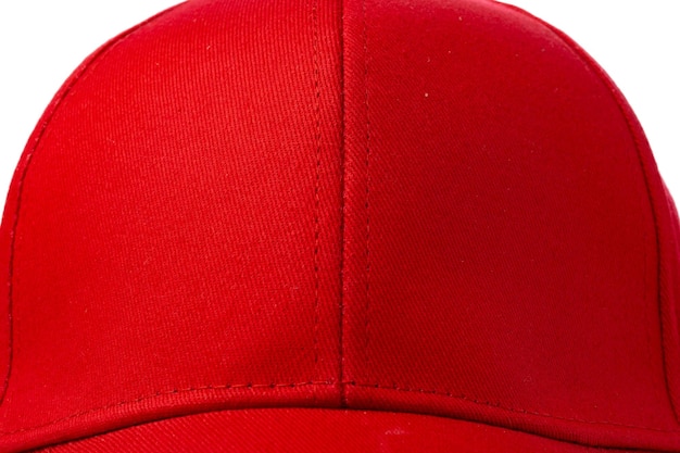 Red baseball cap on white background