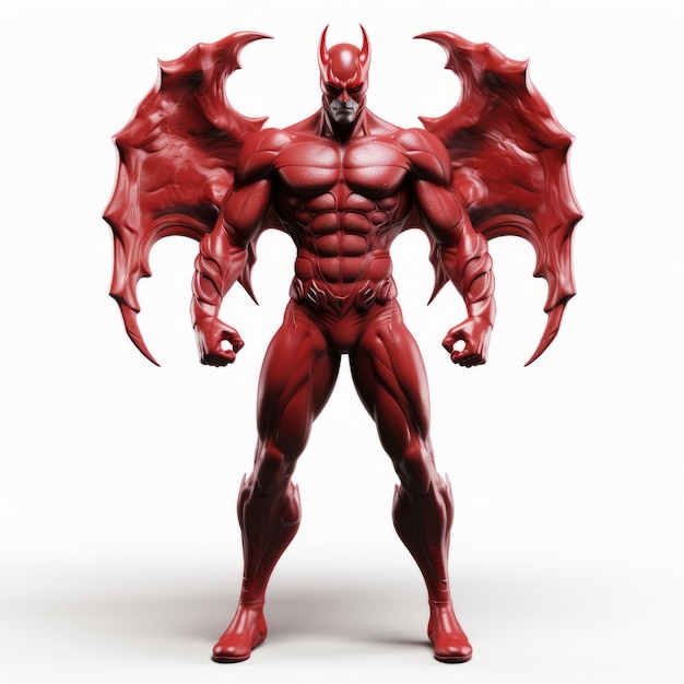 Красный Бэтмен Мифическое существо с монументальными масштабами и острыми линиями