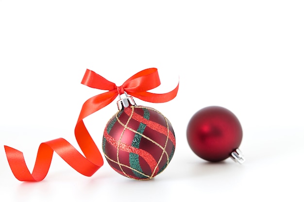 Red bauble with red ribbon, Photo