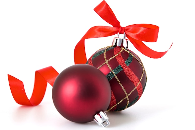 Red bauble with red ribbon, Photo