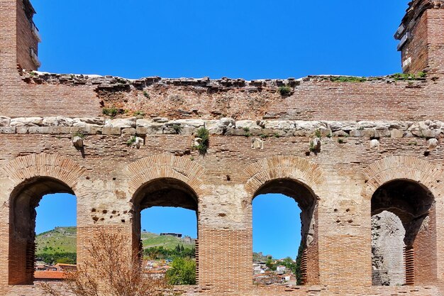 Red Bazilica of Antique City Bergama in Turkey