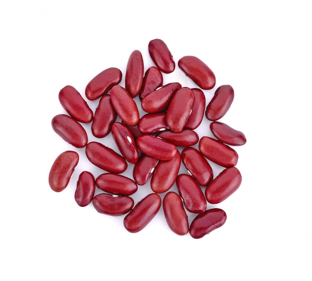 Red beans isolated,Top view