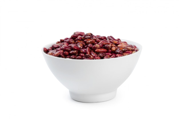 Red beans isolated on white background