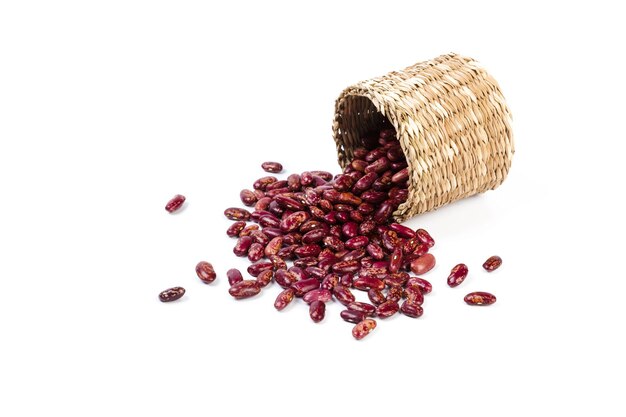 Red beans isolated on white background