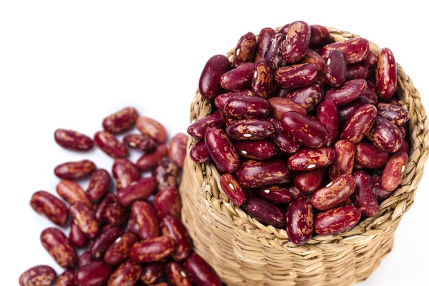 Red beans isolated on white background