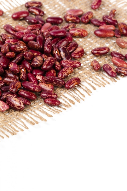 Red beans isolated on white background