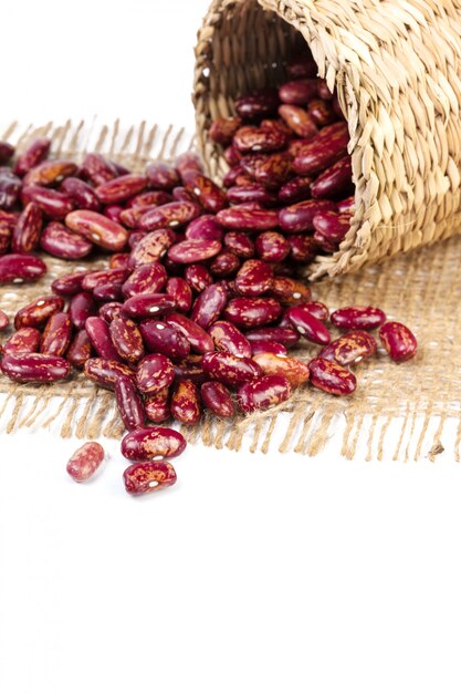 Red beans isolated on white background