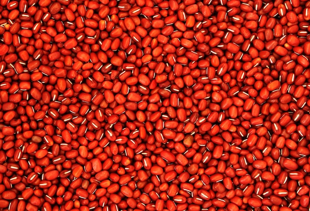 Photo red beans pattern as background top view