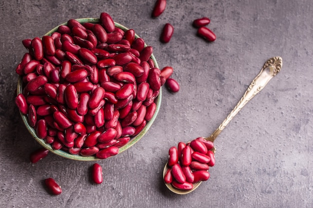 Red beans. Red beans in bowl on table.