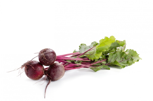 Red beetroot with greens