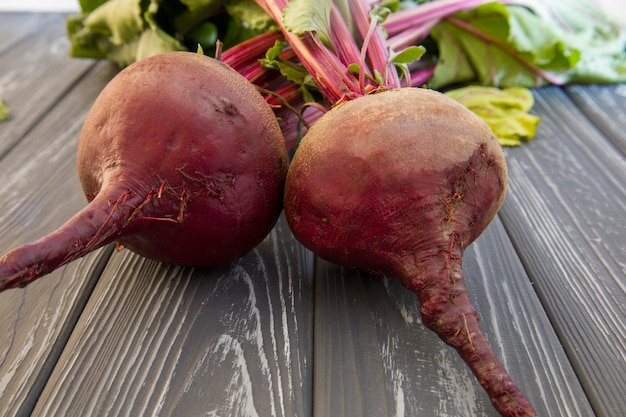 Red beets on the table