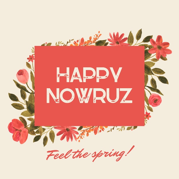 Photo red beige cute minimalist happy nowruz facebook post 1