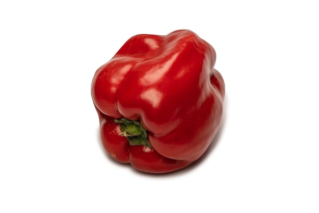 Red bell pepper isolated on a white background