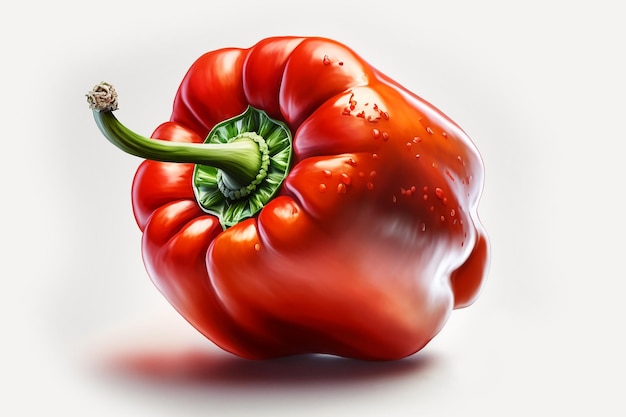 Red bell pepper on a white background