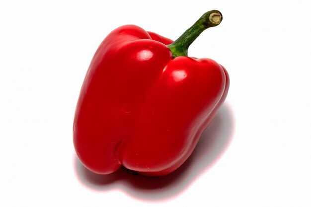 red bell pepper on white background