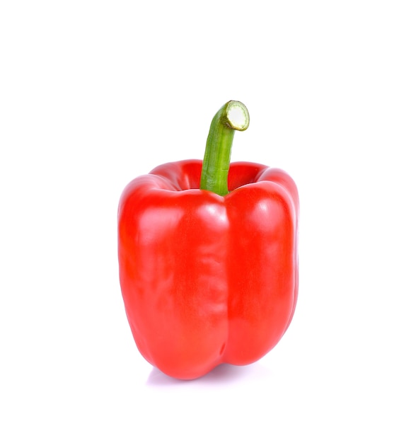 Red bell pepper on white