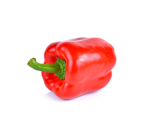 Red bell pepper on white