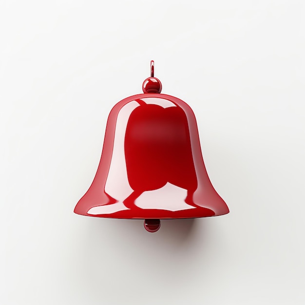 Photo a red bell on a white background