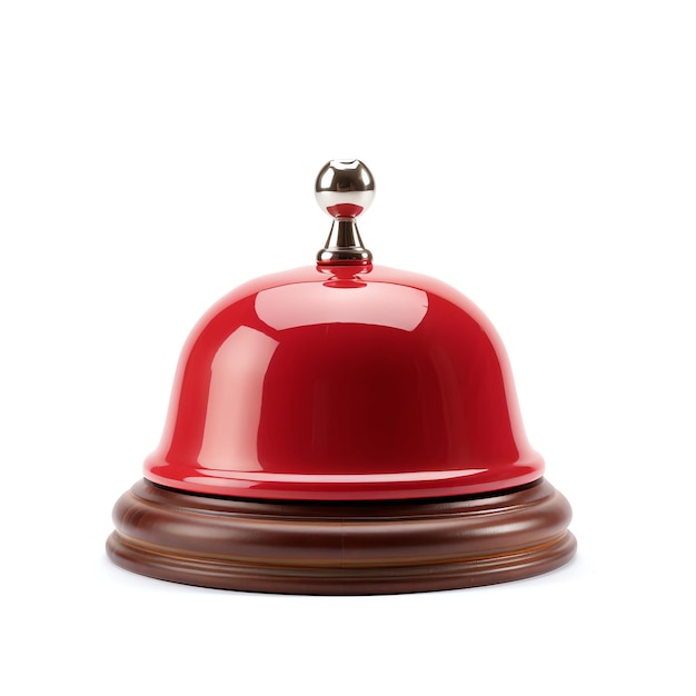 Photo a red bell with a silver ball on top