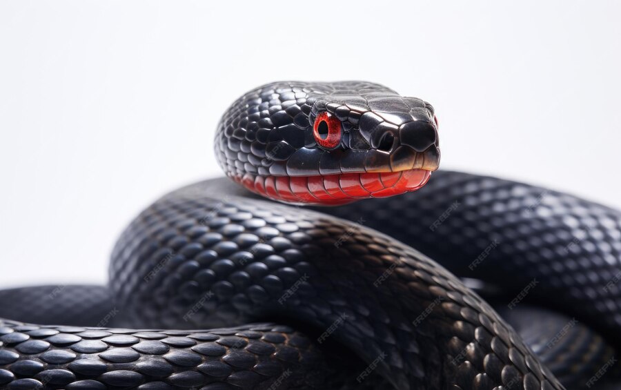 Premium Photo Red Bellied Black Snake Venomous Beauty Isolated on a Transparent Background PNG