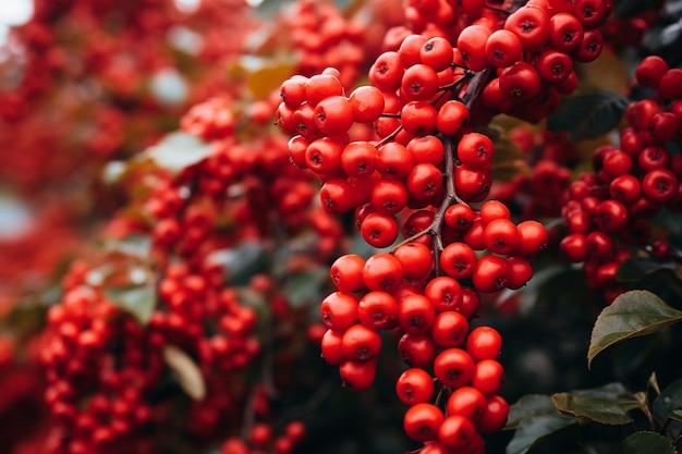 Red Berries in Autumn Generative By Ai