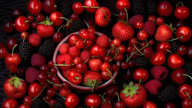 Red berries background