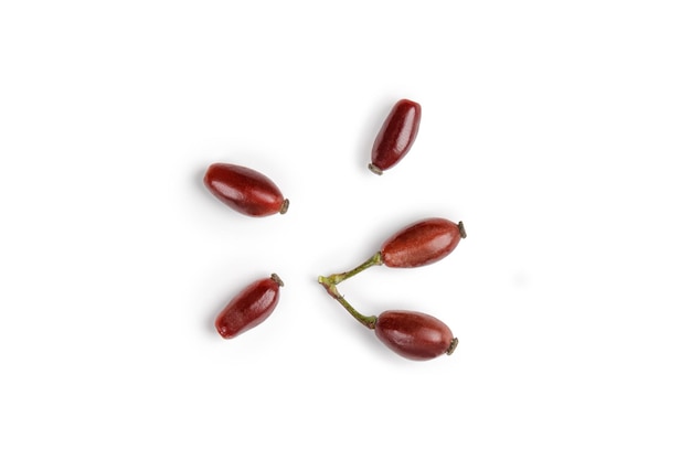 Red berries Barberries isolated on white background Fresh ripe barberries clipping path