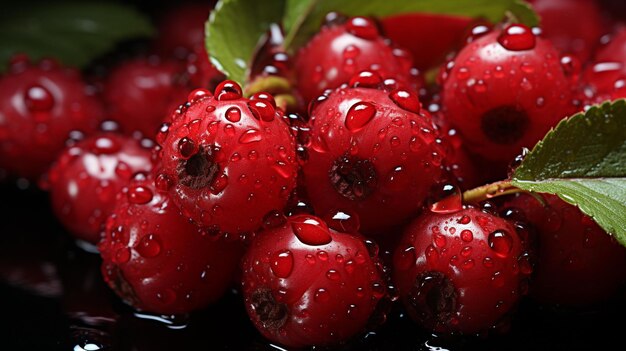 Red berry fruits close up