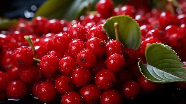 Red berry fruits close up