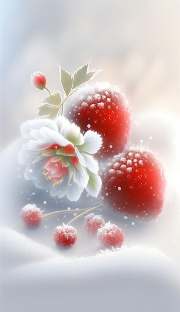 A red berry in snow