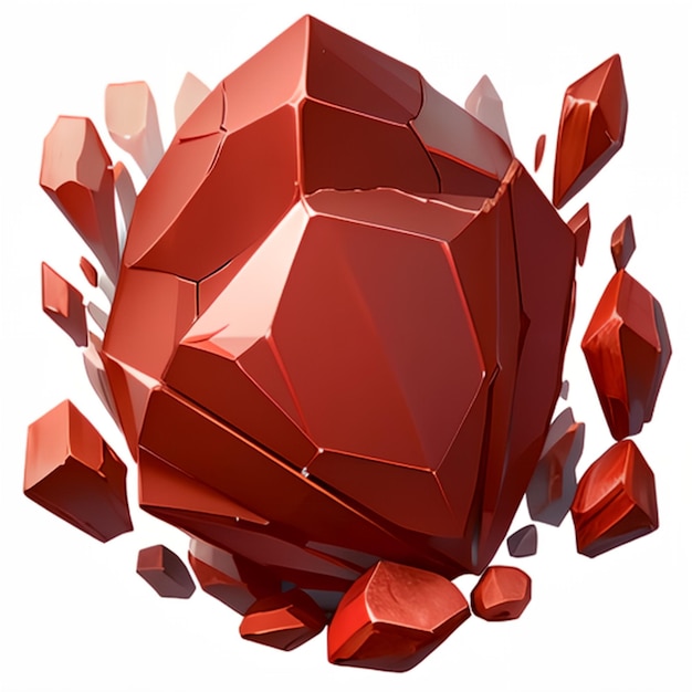 Red beryl gemstone for game ideas or jewelry model