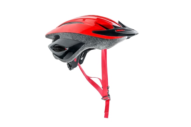 Red bicycle helmet