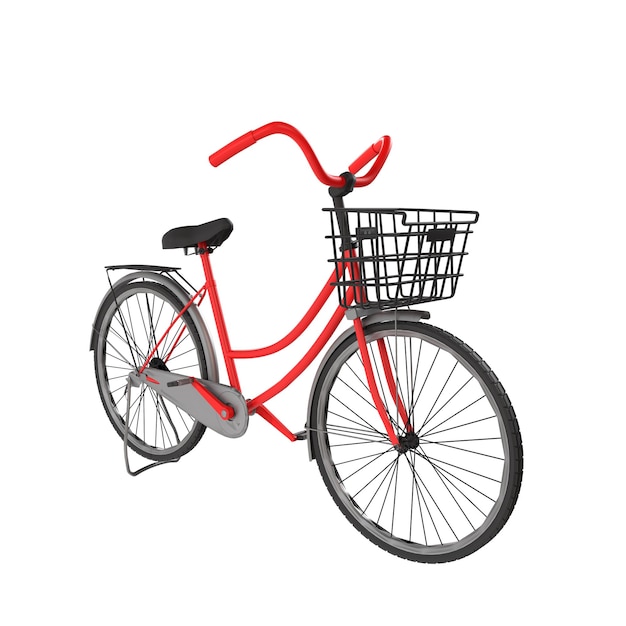 Red Bicycle isolated on white background