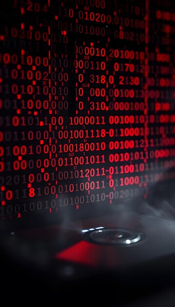 Красный двоичный код данных затемнен некоторые данные отсутствуют из-за сбоя системного сервера и компьютерного хакера