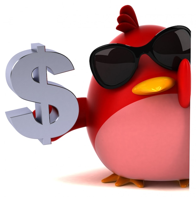 Red bird 3D Illustration