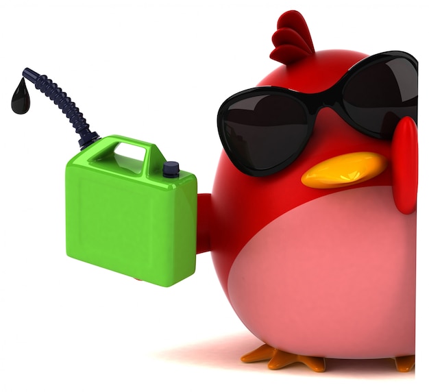 Red bird 3D Illustration