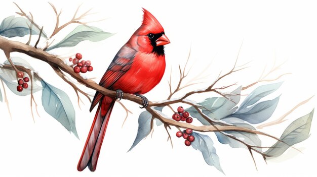 Photo a red bird on branch