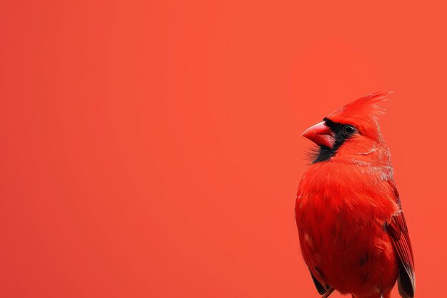 Foto l'uccello rosso appoggiato sul ramo di un albero
