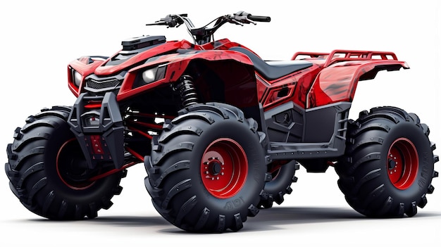 Photo red and black 4 wheeler atv apocalypse art style