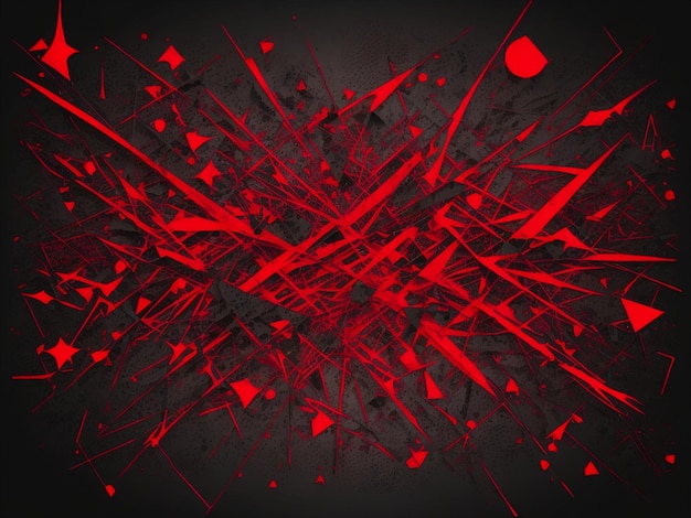 Red and black abstract background with red paint splashes