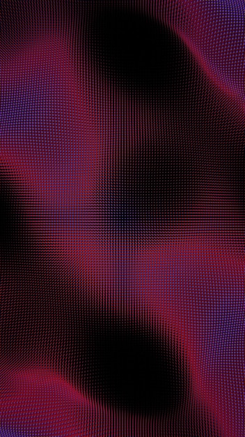 Красная и черная абстрактная сетка с динамическим волновым рисунком и градиентным освещением