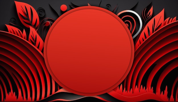 Red and black background with abstract decoration generative ai
